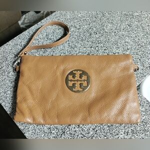 Tory Burch Brown Leather Wristlet